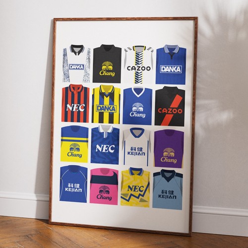Everton retro kit jersey - everton,